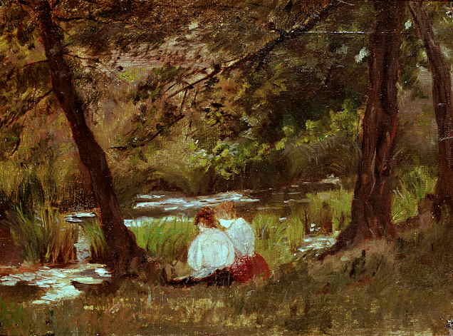 Мэри Кассат "Две женщины, сидящие около лесного ручья"
