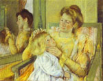 Мэри Кассат "Мать, причесывающая своего ребенка"