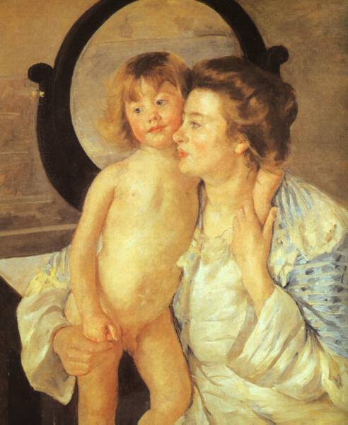 Мэри Кассат "Мать и ребенок (Овальное зеркало)"