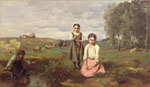 Камиль Коро "Дети около ручья, в сельской местности близ Лорме"