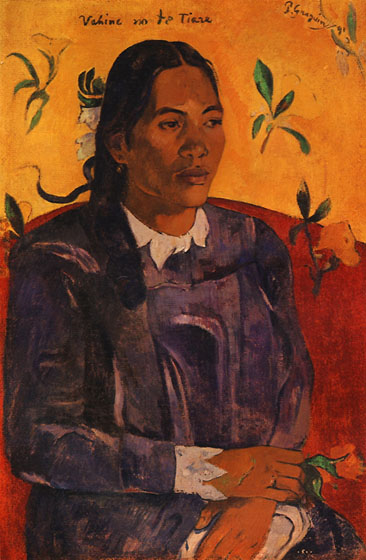 Поль Гоген "Таитянская женщина с цветами"