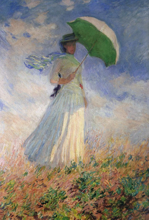 Клод Моне "Дама с зонтиком, повернувшаяся направо".