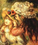 Пьер Огюст Ренуар "Девушки, прикрепляющие цветы на шляпу"