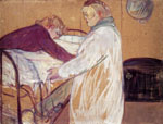 Анри де Тулуз-Лотрек "Две женщины, заправляющие постель"