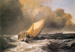 Джозеф Тёрнер "Голландские лодки в бурю. Рыбаки перекладывают рыбу на корабль"