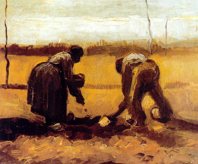 Винсент Ван Гог "Крестьянин и крестьянка, собирающие картофель"