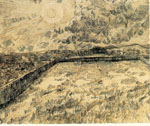 Винсент Ван Гог "Пшеничное поле под солнцем и облаками"
